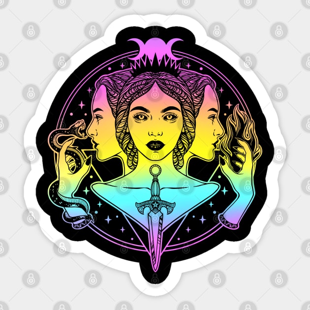 Hecate triple goddess Sticker by OccultOmaStore